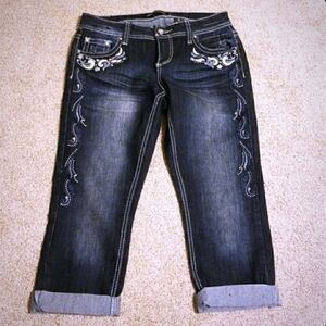 Love Nation Embellished Crop Jeans - NWOT